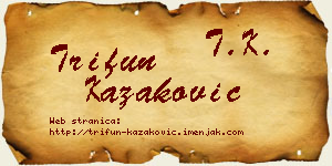 Trifun Kazaković vizit kartica